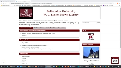 Thumbnail for MBA 603: Locating Company and Industry Information