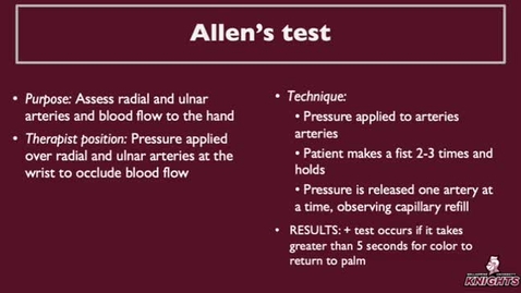 Thumbnail for entry Allen's Test