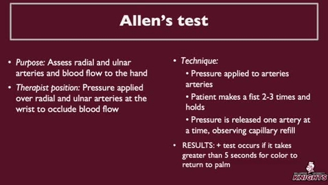 Thumbnail for Allen's Test