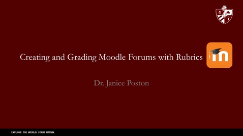 Thumbnail for entry Creating Moodle Forums and Grading Them with Rubrics