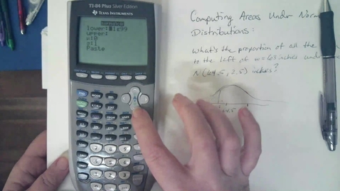 Thumbnail for entry Normal Distribution Area Computations