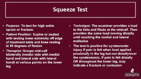 Thumbnail for Foot &amp; Ankle: Squeeze Test