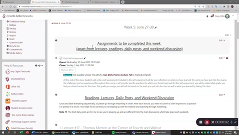 Thumbnail for Instructions re: Final Self-Assessment