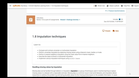 Thumbnail for 1.8 Imputation techniques