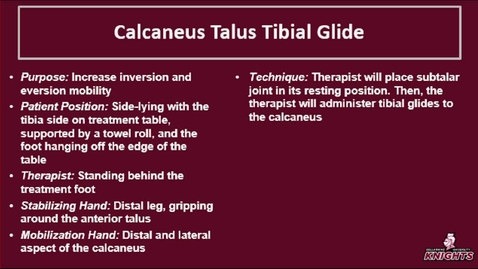 Thumbnail for Foot &amp; Ankle: Calcaneus Talus Tibial Glide