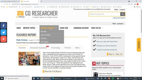 Thumbnail for CQ Researcher:  See Both Sides of an Issue