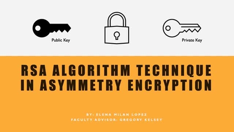 Thumbnail for entry Elena Milan Lopez - RSA Algorithm Technique in Asymmetry Encryption