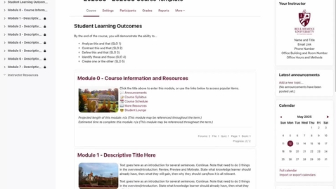 Thumbnail for Course Template Overview