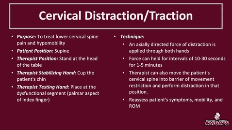 Thumbnail for entry Cervical Distraction/Traction