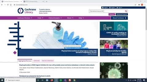 Thumbnail for Cochrane Systematic Reviews Advanced Search