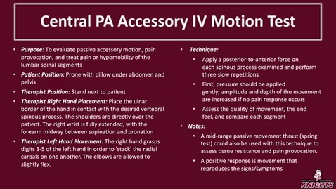 Thumbnail for Central PA Accessory IV Motion Test