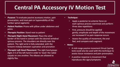 Thumbnail for entry Central PA Accessory IV Motion Test