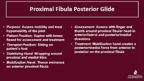 Thumbnail for Foot &amp; Ankle: Proximal Fibula Posterior Glide