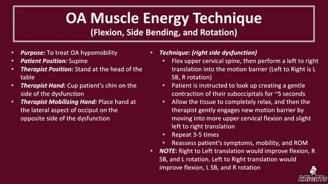 Thumbnail for OA Muscle Energy Technique