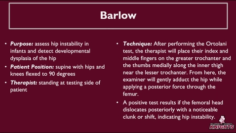Thumbnail for Barlow  Test