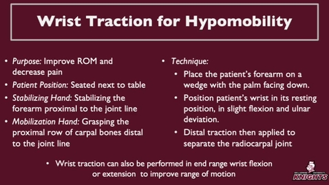 Thumbnail for Wrist Traction for Hypomobility 