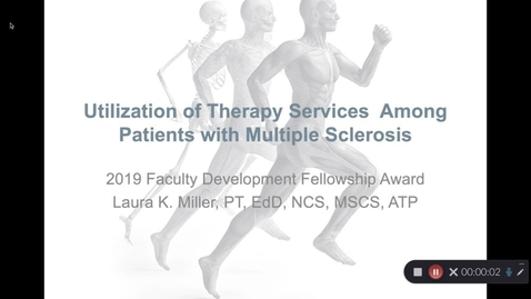 Thumbnail for Laura K. Miller, PT, Ed.D., NCS, MSCS, ATP - Therapy Usage Among Individuals with Multiple Sclerosis