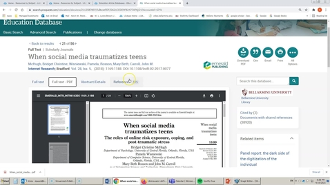 Thumbnail for Education Database (ProQuest): Searching for Peer Reviewed Articles