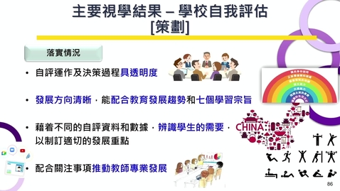 Thumbnail for 2023/24 視學周年報告主要視學結果分享會 主題分享（四）：學校自我評估（中、英文字幕可供選擇）