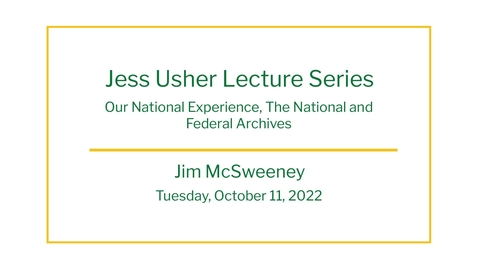 Thumbnail for Jess Usher Lecture Series Jim McSweeney