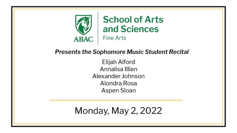 Thumbnail for entry ABAC Sophomore Music Student Recital