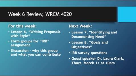 Thumbnail for WRCM4020 Wk6 Review - February 27th 2021, 8:59:58 am