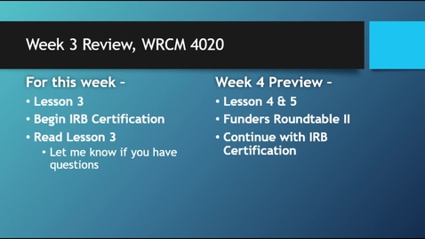 Thumbnail for WRCM4020 Wk3 - February 9th 2021, 9:48:09 am