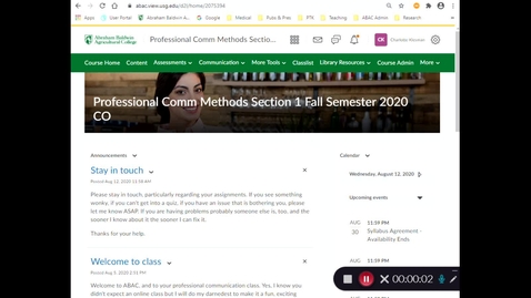 Thumbnail for Wk 1 Overview C3100 - August 12th 2020, 4:16:17 pm