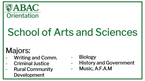 Thumbnail for School of Arts &amp; Sciences