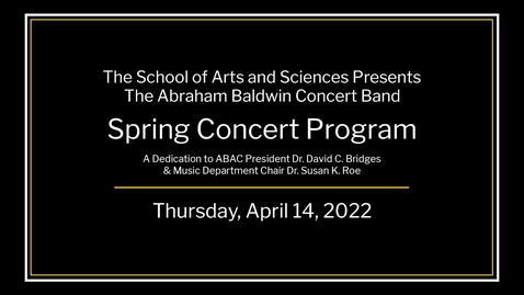 Thumbnail for entry ABAC Spring Band Concert