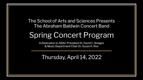 Thumbnail for ABAC Spring Band Concert