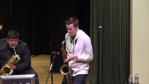 Thumbnail for Derek Brown, saxaphone with the ABAC Jazz Ensemble