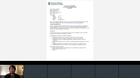 Thumbnail for Syllabus for Environmental Science - Spring 2021