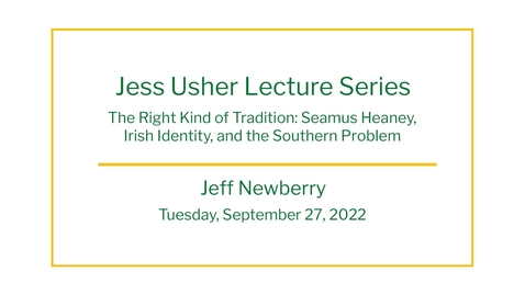 Thumbnail for Jess Usher Lecture Series Newberry