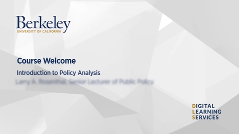 Thumbnail for Public Policy 101 - Welcome