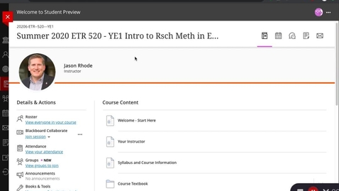 Thumbnail for Course Tour - ETR 520 - Summer 2020