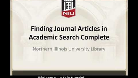 Thumbnail for Finding Journal Articles in Academic Search Complete