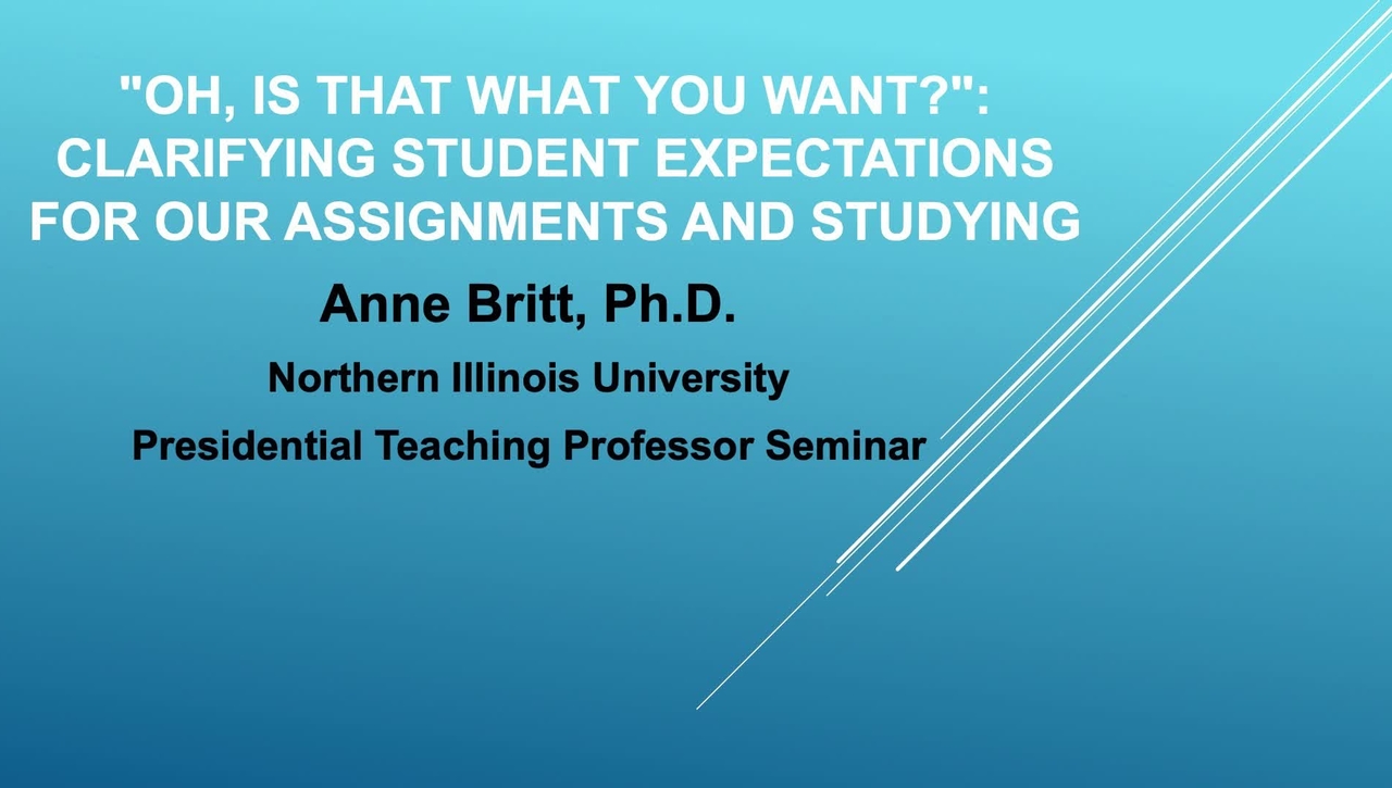 Presidential Teaching Professor Seminar Title- -Oh, is THAT what you want-- 4.6.22