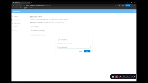 Thumbnail for MFA &amp; SSPR - Authenticator App setup