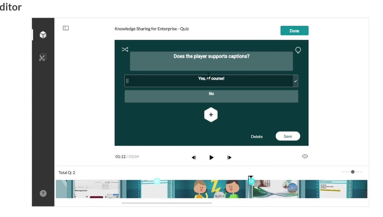How to Create a Quiz Using Kaltura Editor