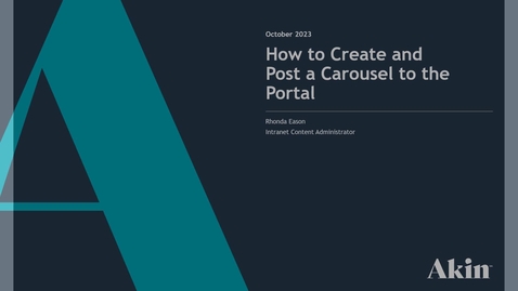 Thumbnail for 10.01.23: How to Create and Post a Carousel to the Portal