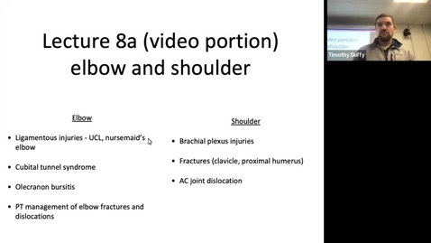 Thumbnail for Lecture 8 Elbow and Shoulder
