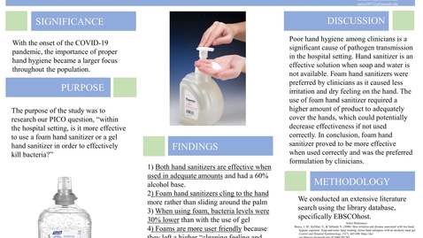 Thumbnail for entry Effectiveness of Gel VS. Foam Hand Sanitizers