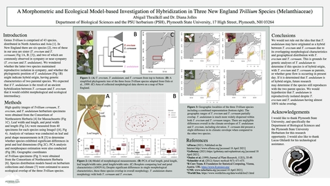 Thumbnail for entry A Morphometric and Ecological Model-based Investigation of Hybridization in Three New England Trillium Species (Melanthiaceae)