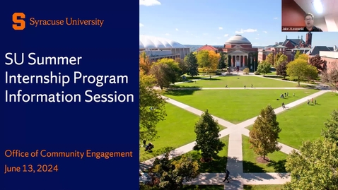 Thumbnail for 2024 SU Summer Internship Supervisor Orientation Session