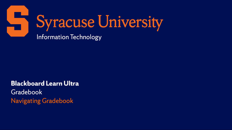 Thumbnail for Blackboard Ultra-Gradebook: Navigating to Gradebook