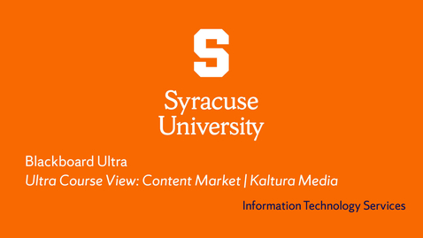 Thumbnail for Kaltura Media | Blackboard Assignments