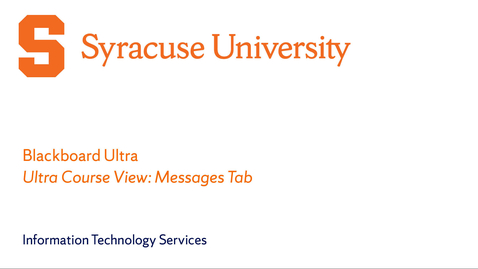 Thumbnail for Messages Tab | Navigation Overview | Blackboard