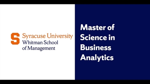 Thumbnail for Whitman On-Campus Business Analytics Graduate Program
