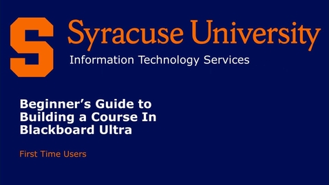 Thumbnail for Blackboard Ultra Beginner's Guide